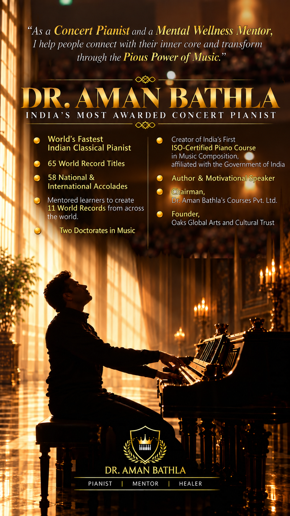 Dr. Aman Bathla profile, achievements and musical leadership